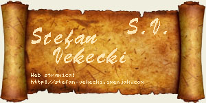 Stefan Vekecki vizit kartica